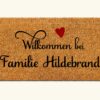 Personalisierte Kokos Fußmatte Herzlich Willkommen
