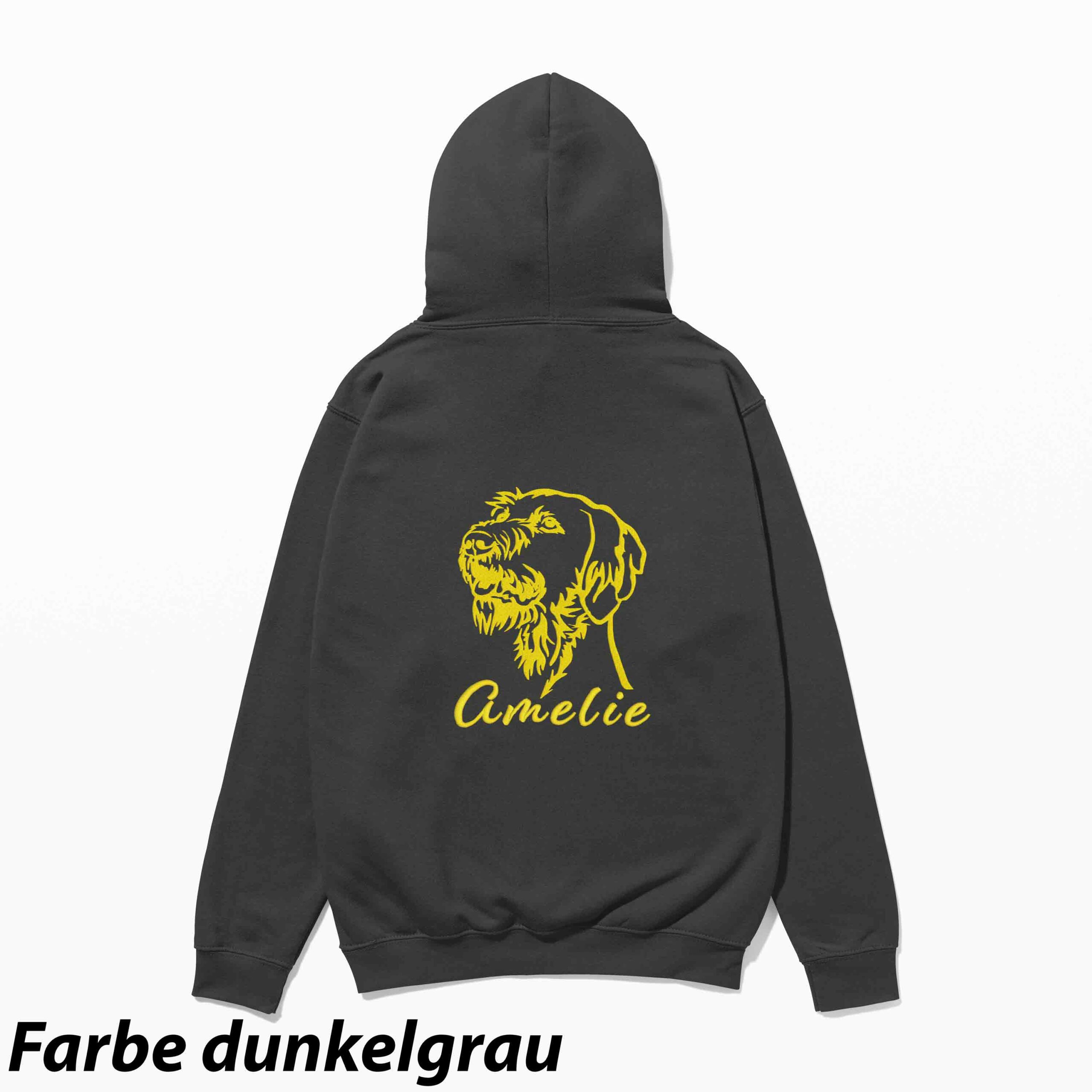 Hoodie mit Stick Vizsla Drahthaar personalisiert – Bild 8