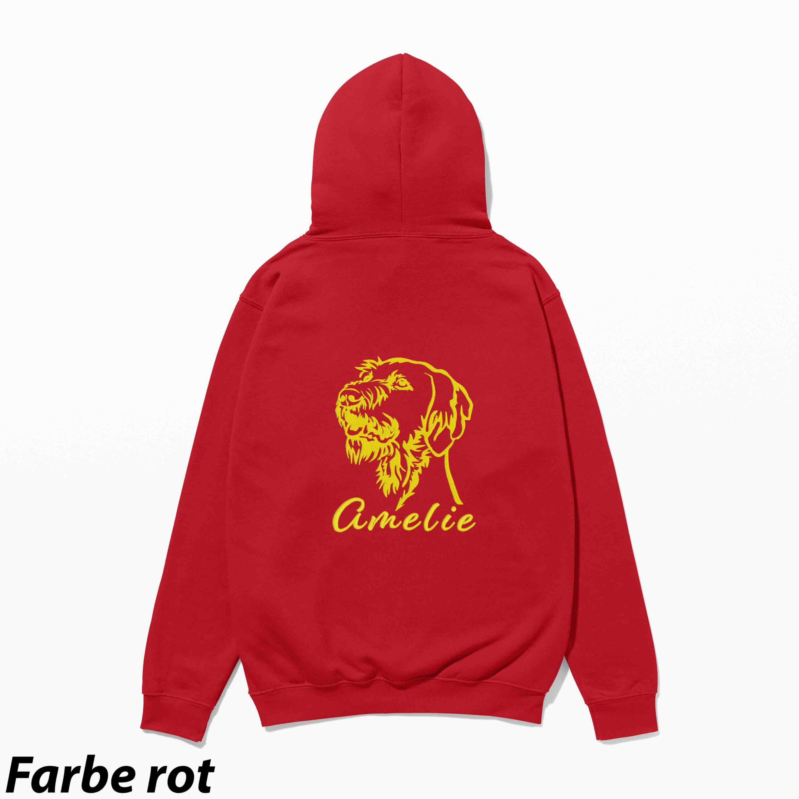 Hoodie mit Stick Vizsla Drahthaar personalisiert – Bild 3