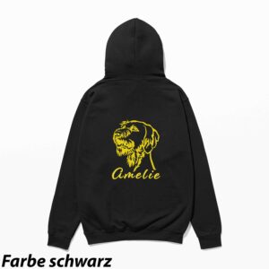 Hoodie mit Stick Vizsla Drahthaar personalisiert