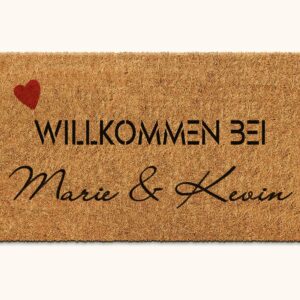 Personalisierte Kokos Fußmatte Willkommen bei